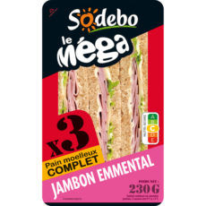 Sandwich Le Méga - Club - Jambon Emmental x3 / pain moelleux