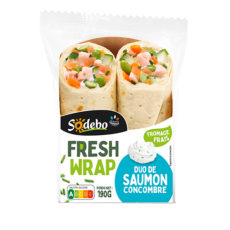 Fresh Wrap - Duo de saumon, fromage frais, fèves de soja, concombres