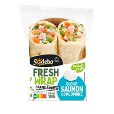 Fresh Wrap - Duo de saumon, fromage frais, fèves de soja, concombres