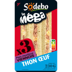 Sandwich Le Méga - Club - Thon Oeuf  x3 / pain viennois