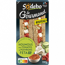 Sandwich Le Gourmand Club - Houmous aux tomates et poivrons